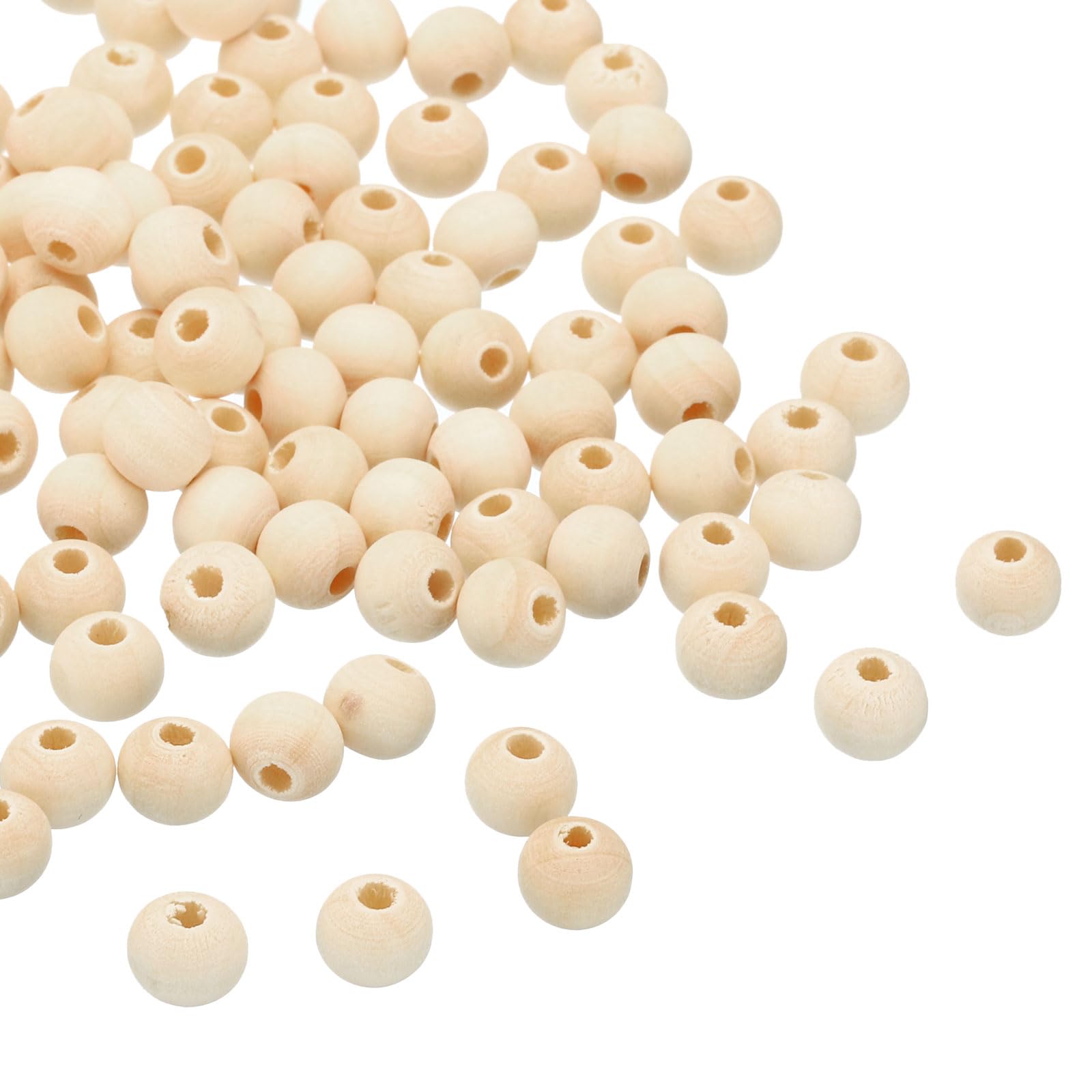 PATIKIL 8mm Natural Wood Beads, 350 Pack Unfinished Wooden Beads Round Loose Beads Spacer Beads for DIY Craft Jewelry Making Home Decoration