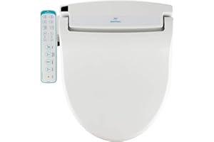BidetMate 1000 Series Electric Smart Toilet Bidet Seat with Heated Water, Side Control Panel, and Warm Air Dryer - Self-Cleaning - Perfect for a Smart Home Kit or Smart Home Accessories - Round