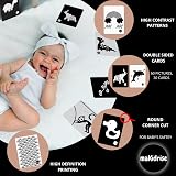 makidrise Newborn Essentials Black and White Sensory Cards High Contrast 14x10 view 4