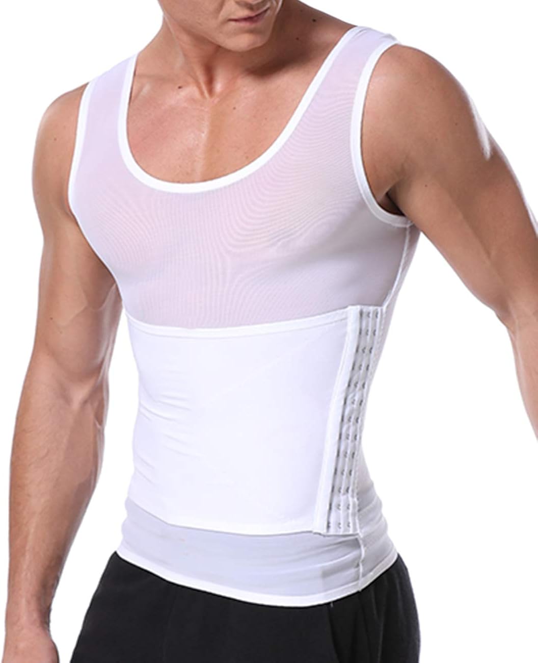RIBIKA Slimming Body Shaper Vest for Men Compression Shirt Workout Tank Tops Tummy Control