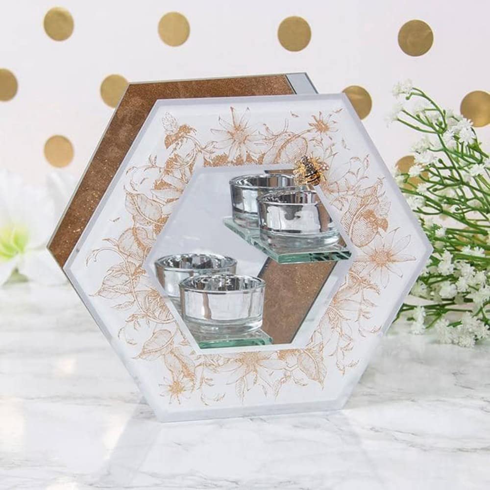 lesser and pavey LP46770 Honeycomb Mirror Tea Light Holder | For Adults | Multicolor Accessory