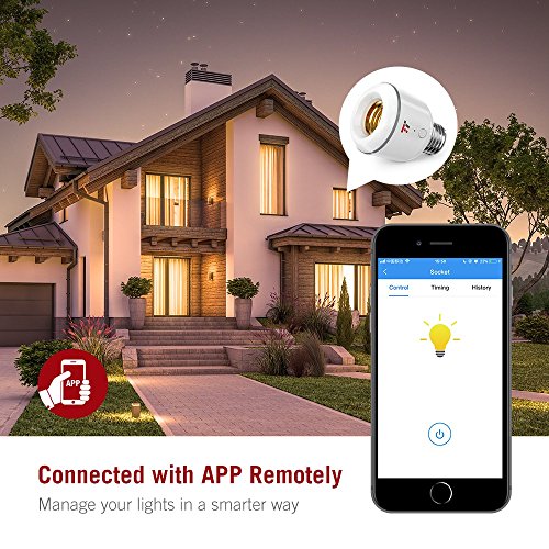 image for TaoTronics Smart Bulb Adapter, Compatible with Alexa, No Hub Required,