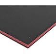 BuyPlastic King ColorCore Plastic Sheet 1/4" x 12" x 24" Black-Red-Black Color Core, HDPE Board, High Density Polyethylene Panel