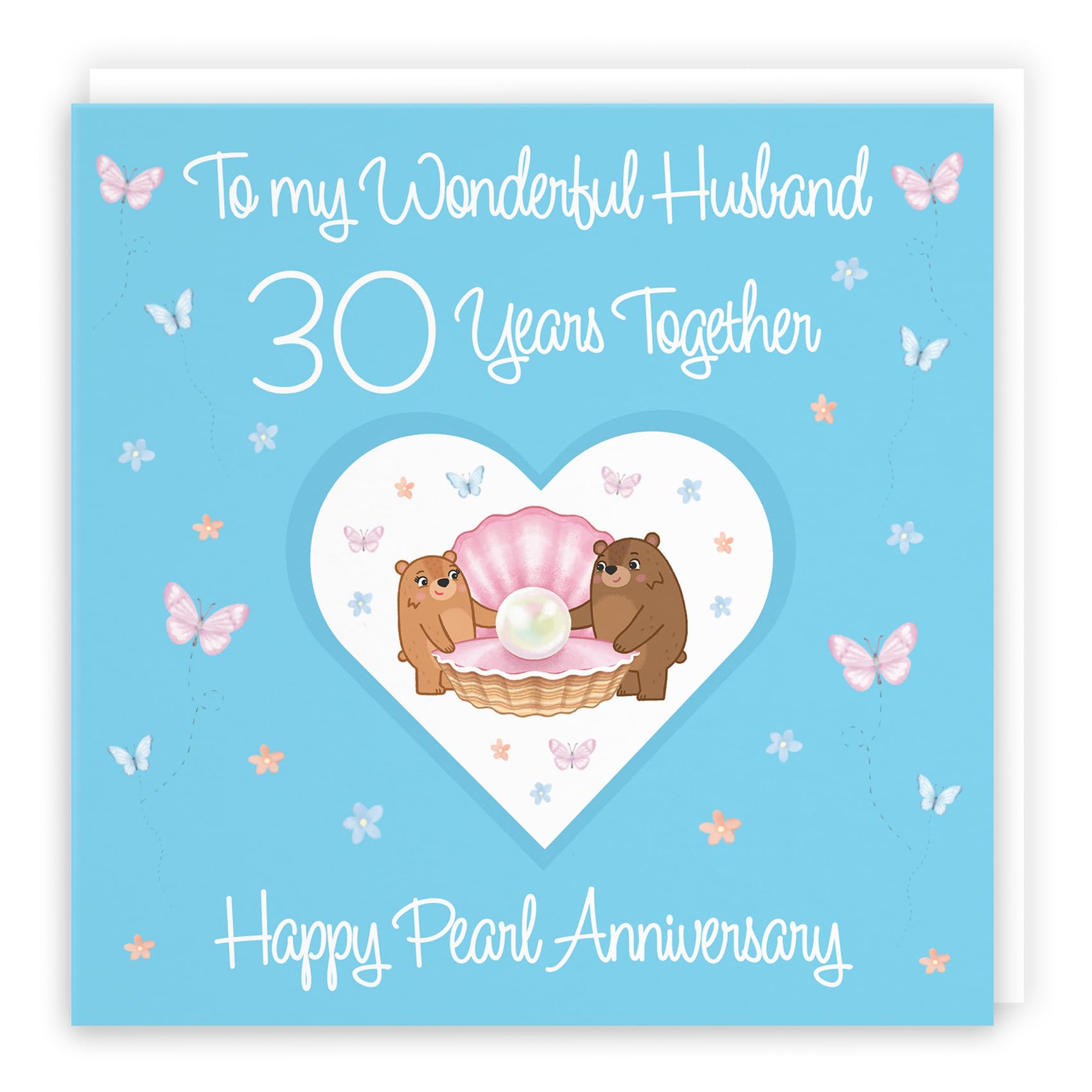 Hunts England - Husband 30th Anniversary Card - 30 Years - Pearl Anniversary - Romantic Meadows - Fun Card - 30th Anniversary Card For Husband — image 1