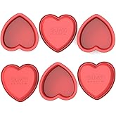 SILIVO 4 inch Heart Cake Pans (6 Pack) - Nonstick Mini Heart Shaped Cake Pans for Smash Cake, Muffin and Cupcake