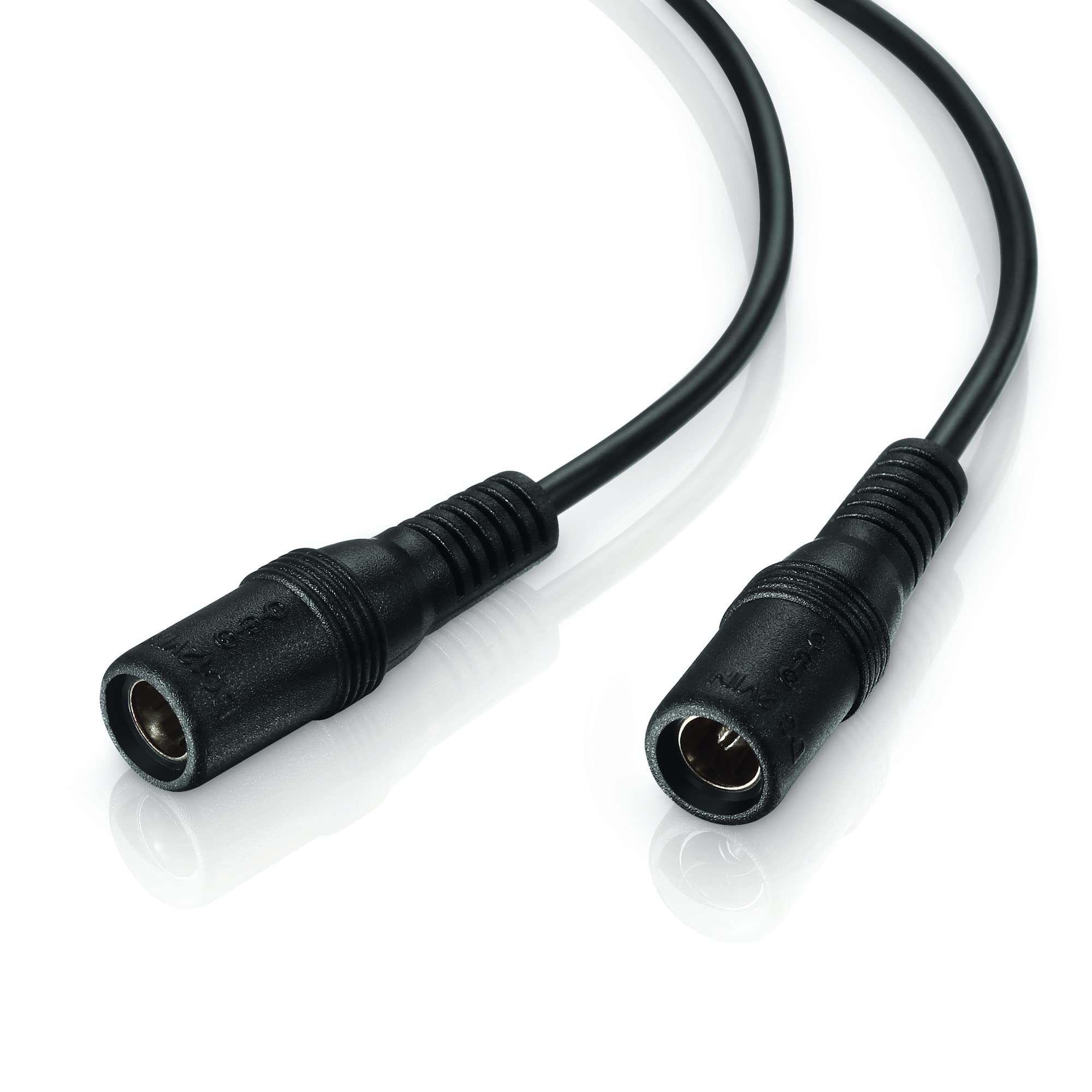 conecto, Cylinder Connector Extender, Low Voltage Charging Cable, 5.5x2.5mm Plug to 5.5x2.5mm Plug 50cm, Black