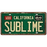 Vintage Metal Tin Sign Long Beach California Sublime Poster Grunge Hippie Room Decor Rock Band Posters Sublime Tapestry Funny Street Signs For Bedroom Wall Aesthetic 90s Bathroom Sign 12 X 6 Inch