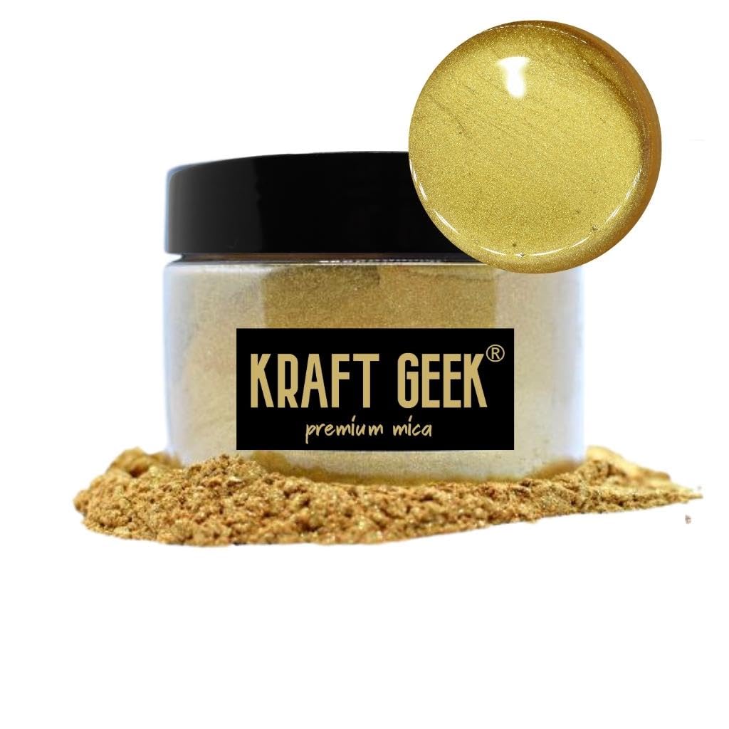 Premium Metallic Gold Mica Powder 50g. Powder Dye for Epoxy Resin Pigment Natural Soap Colouring, Candle, Slime, Bath Bombs, Makeup, Nail, Fabric dye, Wax Melts etc.