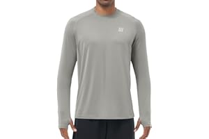 UUMIAER Mens Long Sleeve Shirts UPF 50+ Rash Guard Shirts Sun Protection Shirts for Running Hiking Athletic