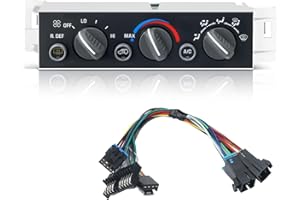 RANHAOYUYUL 599-006 Heater Climate Control Unit Panel Module with Rear Defogger & Adapter Wire Harness Fit for Chevy & GMC C1500 C2500 C3500 K1500 K2500 K3500 Suburban Tahoe Yukon 1996-2000 - Replace# 9378805