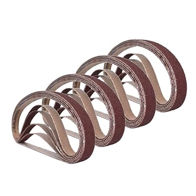1 / 2 Courroies de pon&ccedil;age x 18 pouces, 4 Chacune des 60/80/120/180/240 Grits, outil de ponceuse de courroie pour le travail du bois, polissage des m&eacute;taux, 20 Pack Aluminium Oxide Sanding Belt