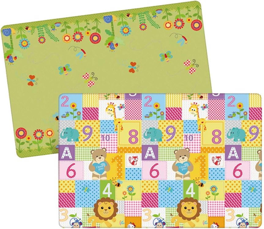 Lulalula Tapis Jeu Pour Enfants Tapis De Jeu Double Epaisseur Cote Impermeable Soie Ldpe Tapis Pour Bebe Ideal Pour Le Gattonamento Extra Large 0 X 180 X 1 Cm Decoration De Chambre