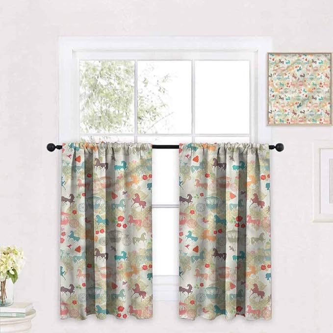 Blackout Bedroom Curtains W 47" x H 47" Blackout Curtains for 2 Panels in Interior