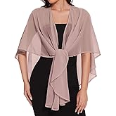 CHICGAL Shawls and Wraps for Evening Dresses Sheer Womens Chiffon Scarf Wedding Bridal Cover Up