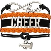 Infinity Collection - Cheer Charm Bracelet - Infinity Love Adjustable Jewelry in Team Colors, Cheer Jewelry and Accessories, Gift for Cheerleaders and Teams