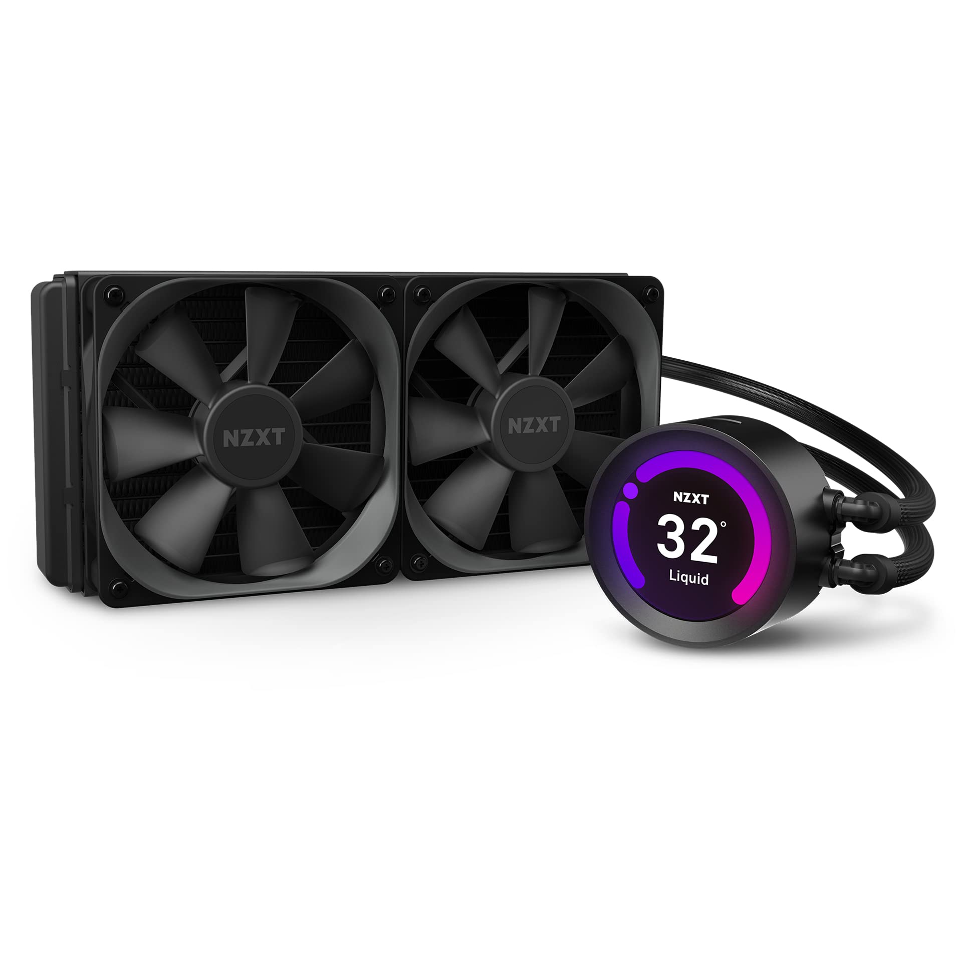 NZXT Kraken Z53 240 mm - RL-KRZ53-01 - AIO RGB CPU Liquid Cooler - Customizable LCD Display - Improved Pump - Powered by CAM V4 - RGB Connector - Aer P 120 mm Radiator Fans (2 Included)