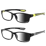 SUNAMOY Wide Reading Glasses For Men Blue Light
