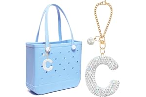 BOAJUNWU Bogg Bag Accessories,Bogg Bag Charms Keychain for Women Girls,Letter Charms for Beach Bitty Bogg Handbags Tote Bags