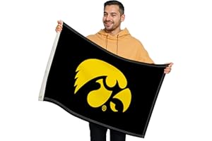 VICTORY CORPS Iowa Hawkeyes 2' x 3' College Sports Printed Flag - NCAA Licensed - Nylon - School Banner (Black, Gold)