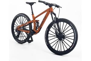 Kuasting Die-Cast Mountain Bike Toy Downhill Bicycle Model 1:8 Scale Mini DS Cake Topper DH Desktop Decoration Crafts for Cycling Lovers Bike Racers Athletes Children Boys and Girls (Orange)