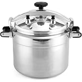 BreeRainz 26 Quart Pressure Cooker, Extra Large Commercial Stovetop Pressure Cooker, Triple Safety System, Heavy Duty Aluminum, Fast Bulk Cooking for Family, Catering, Gas &amp; Electric Stove Compatible