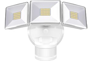 OREiN 4500LM/30W Flood Lights Outdoor, 240°/40FT Motion Sensor Outdoor Lights 3 Modes Dusk to Dawn IP65 Waterproof LED Security Light for 4500SQ.FT Area for Yard Garden, White (Hardwired)