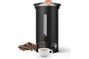Commercial Coffee Urn - 12L (80-120 Cup) Large Capacity Hot Beverage Dispenser - Double Wall Insulated Stainless Steel for Ca