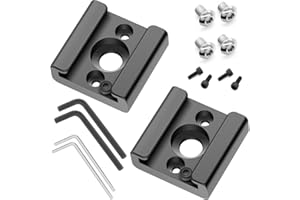 ANWENK 2 Pack Cold Shoe Mount Adapter Cold Shoe Bracket Standard Shoe Type with 1/4" Thread Hole for Camera DSLR Flash Led Light Monitor Video and More