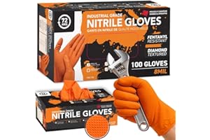 72HRS Industrial Grade Nitrile Gloves - Mechanic Gloves, 8 Mil Gloves, Nitrile Gloves, Rubber Gloves, Disposable Gloves