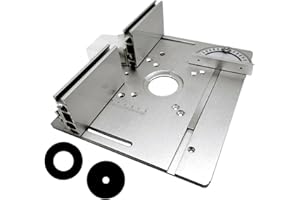Multifunctional Router Table Rt Plate with 2 Mounting Holes for Woodworking Bench, Aluminum Alloy Router Plate with Adjustabl