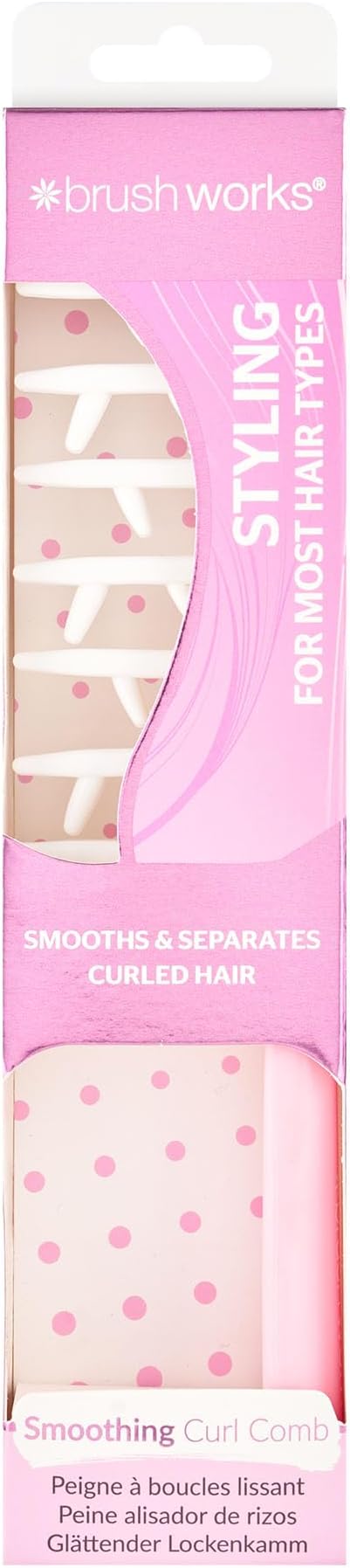Brushworks Invogue Smoothing Curl Comb Wide Tooth Detangling Defining Curls