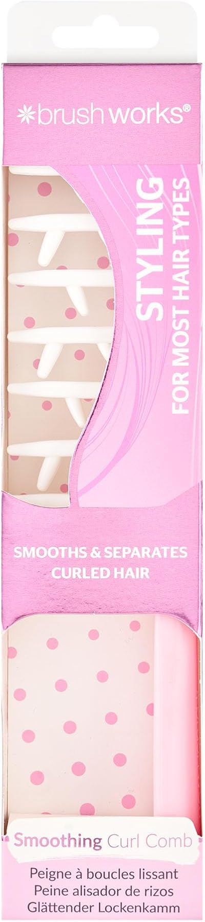Brushworks Invogue Smoothing Curl Comb Wide Tooth Detangling Defining Curls