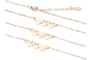 Sunflower Jewellery Friendship Necklace for 3 4 Stainless Steel Heart-Shaped Necklace/Bracelet Three Hearts Composed of Friendship Necklace/Bracelet, Gifts for Friends