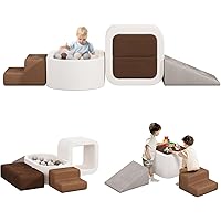 BanaSuper 6-Piece Climbing Toys for Toddlers, Kids Foam Blocks Playset with Ball Pit (Balls not Included), Toddler Indoor Sof