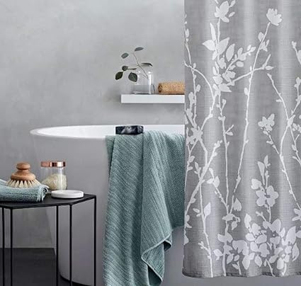 Amazon Com Project 62 Floral Print Shower Curtain Light Grey