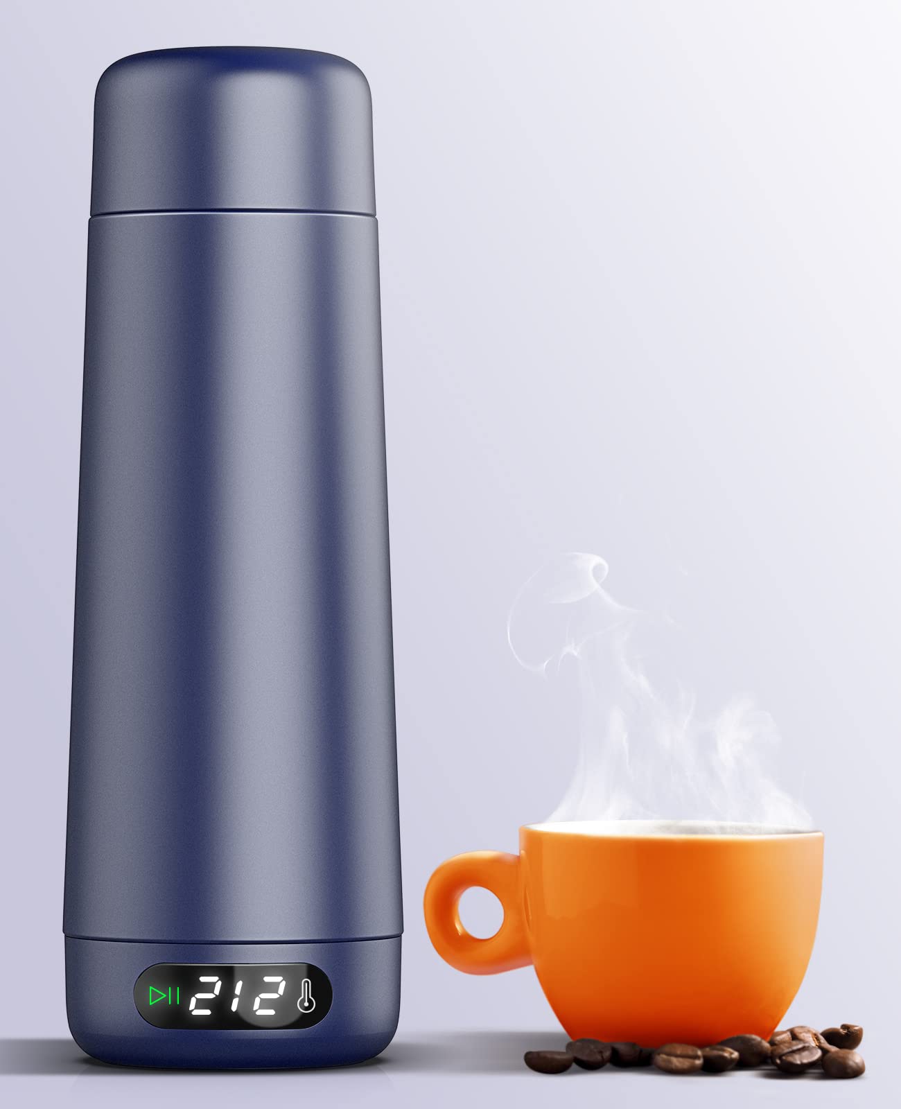 Travel Kettle, Portable Electric Kettle Dual Voltage Small Water Boiler for Tea & Coffee, 320ML, 316 Stainless Steel, 6 Temperature Control and LCD Display, 110-240V for Global Use (320ML)