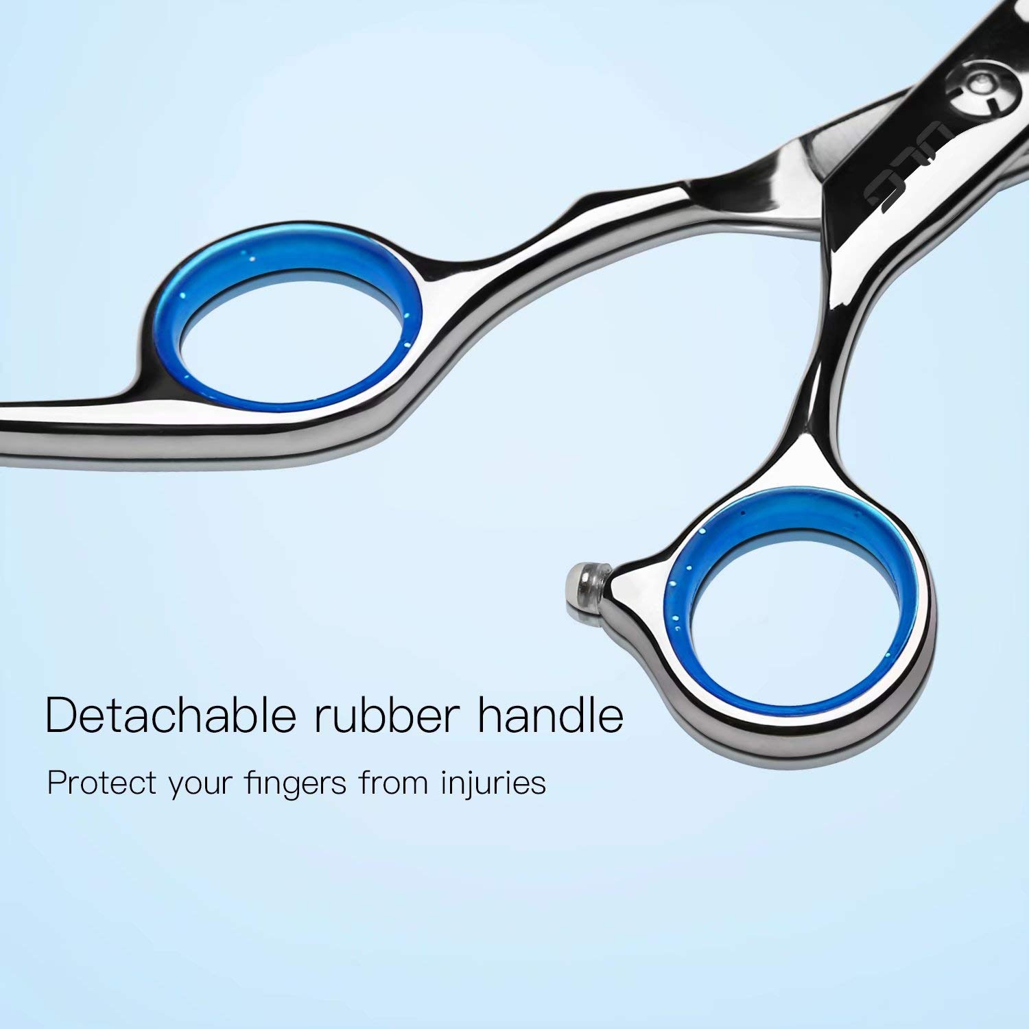 ULG Hair Thinning Scissors Cutting Teeth Shears Professional Barber Hairdressing Texturizing Salon Razor Edge Scissor Japanese Stainless Steel with Detachable Finger Ring 6.5 inch : Beauty