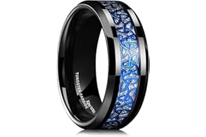 King Will Classic Tungsten Carbide Ring Silver/Black/Red/Green Inlay Celtic Knot 6mm/8mm Wedding Band for Men Engagement Ring Comfort Fit