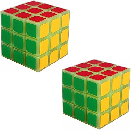 ShopMeFast 3x3x3 Speed Puzzle Cube Glow in The Dark Combo Pack of 2
