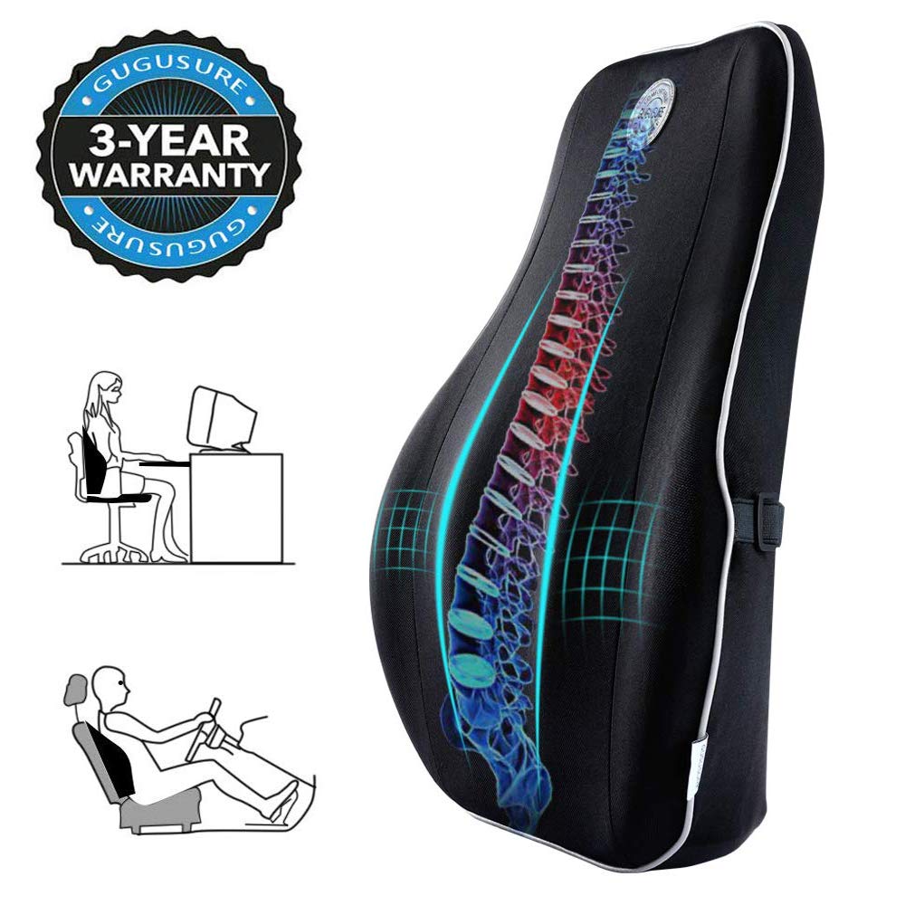 Gugusure Lumbar Support for Office Chair, Memory Foam Back Cushion with