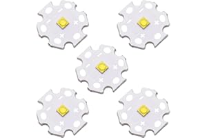 LEDGUHON 5Pcs 3W Warm White 3535 SMD High Power COB LED Chip with Aluminum Plate 20mm Star PCB Base Heat Sink LED Chip Replacement or Bulb Lamp DIY Lighting(700mA,2.8-3.2V,2800-3200K,120deg)