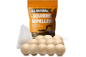 PDKIVFI Squirrel Repellent Outdoor, Chipmunk Repellent, Squirrel & Chipmunk Repellent, Keep Squirrels Out of Garden, Attic, Yard, Garage and Bird Feeder, Safe Around Kids, Pets & Plants - 12P