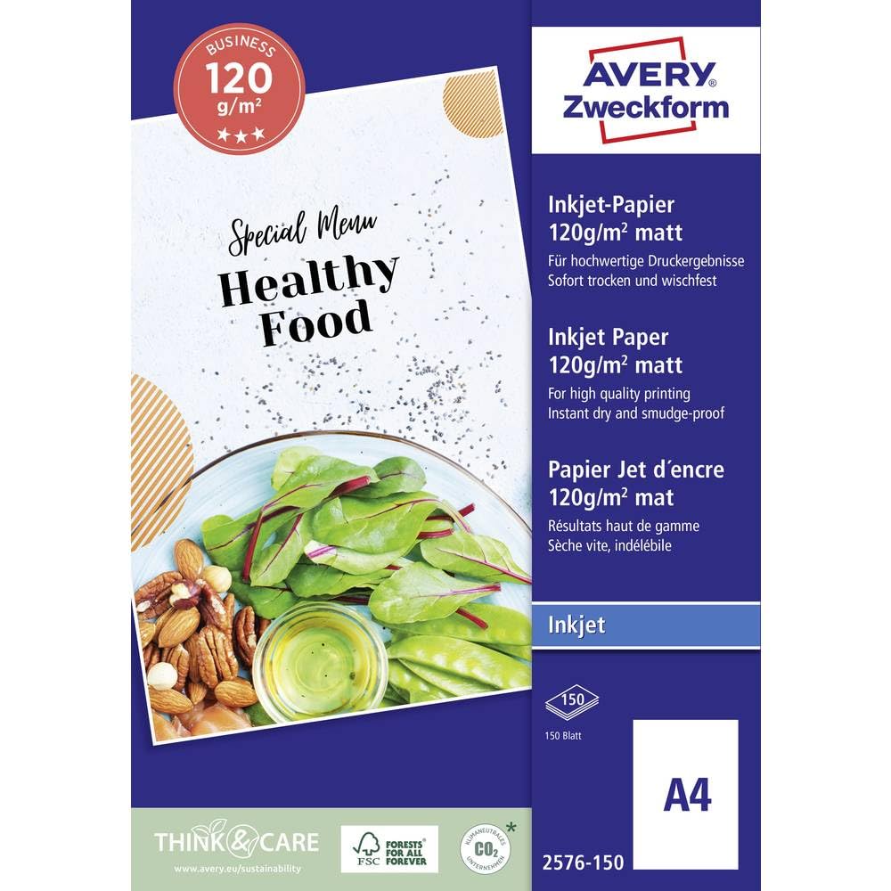 Avery Zweckform 2576-150 Classic Inkjet Paper Matt A4 120 g 150 Sheets