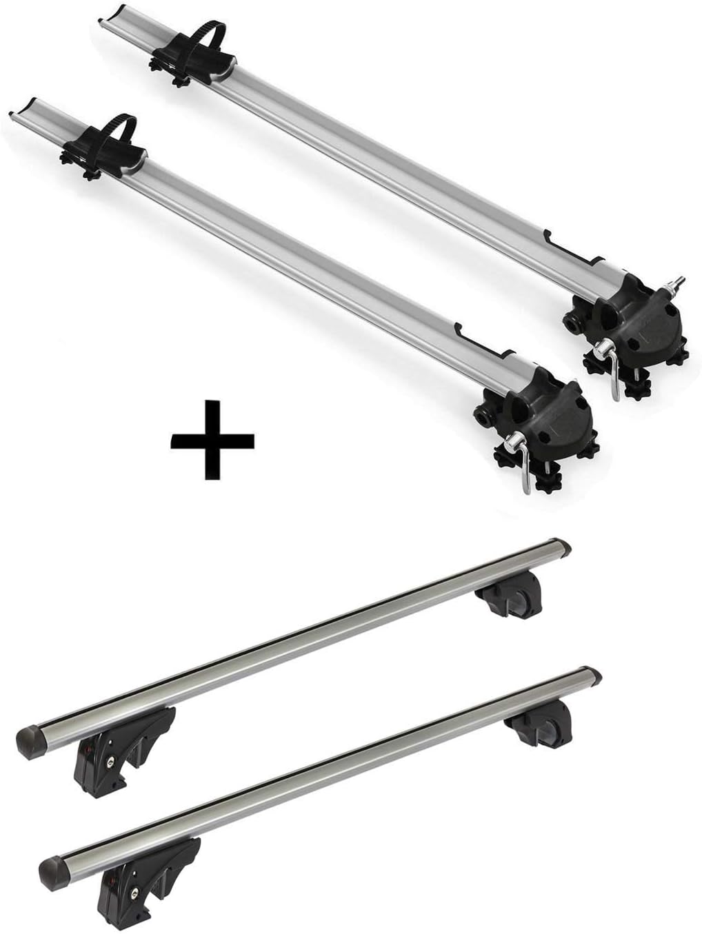 2 x Bicycle Carrier Bike Pro + Roof Rack VDPLION2 Compatible with Mitsubishi Pajero (V60) (5 Door) 99-06
