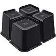 ANNKUT Bed Risers 6 Inch Heavy Duty, Furniture Risers for Bed Desk Table Sofa Couch ，Oversized Bed Lifts Risers, Support up to 5000 Lbs(4 Pack Black)