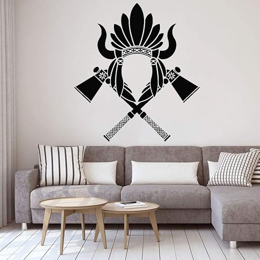 Zhuziji Caracteristicas Indias Tatuajes De Pared Dos Hachas Tribal