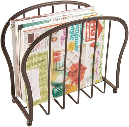 mDesign Decorative Newspaper Holder for Periodicals, Books or Tablets