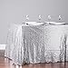Trlyc 60 Inch by 120 Inch Silver Sequin Rectangular Tablecloth