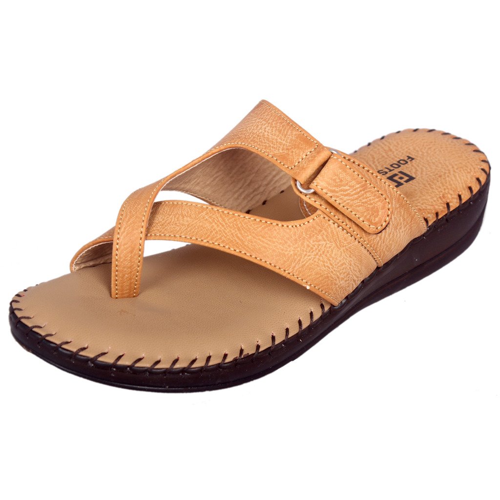 footshez women's beige latest and classy doctor sole comfortable, soft and light weight flat sandles