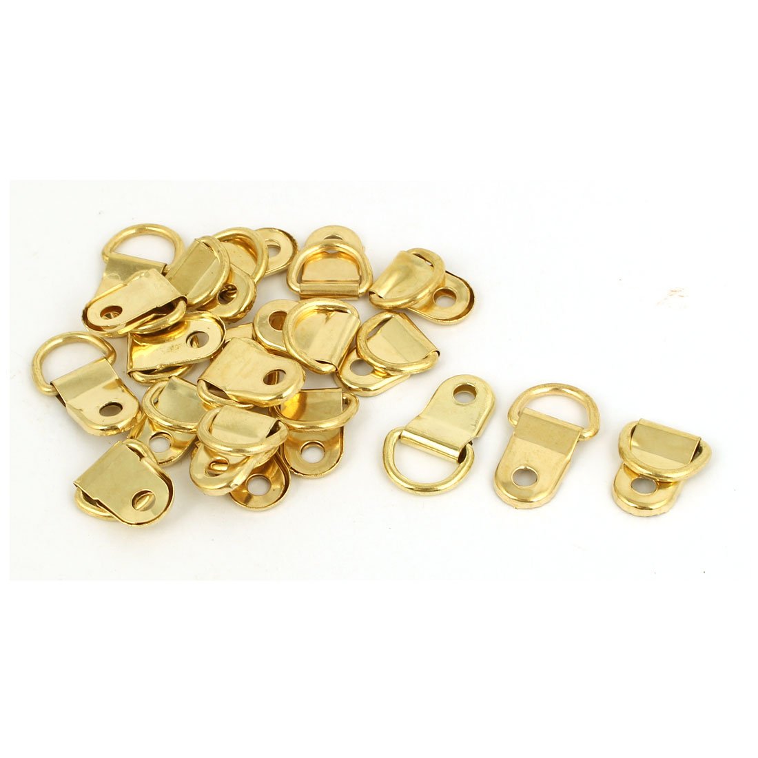 Sourcingmap 25mm Length D-Ring Picture Photo Frame Strap Hangers Hooks 20PCS w Screws